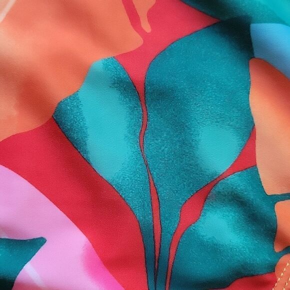 NEW BCBG PARIS XL CINCH SIDE TIE SEXY HAWAIIAN TROPICAL SWIM BOTTOMS X LARGE NWT - Picture 3 of 9